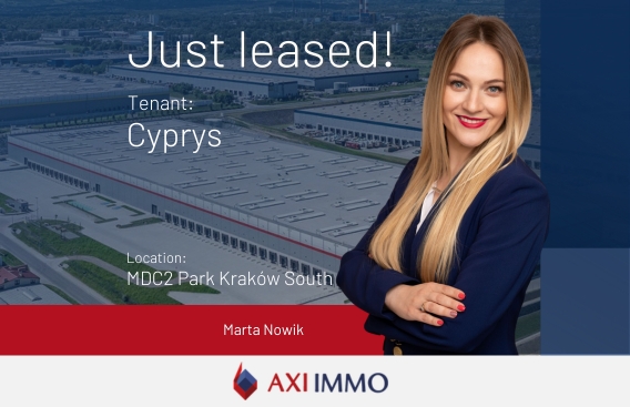 AXI IMMO advised, Cyprys just leased 4,100 sqm MDC2 Park Kraków South, Southern Poland