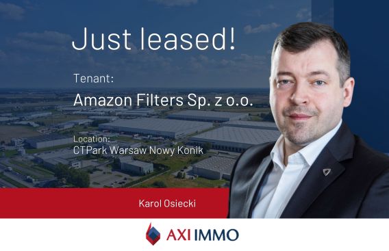 Karol Osiecki AXI IMMO agencja nieruchomości komercyjnych. doradca Amazon Filters najemca w CTPark Warsaw Nowy Konik