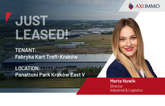AXI IMMO Advises Fabryka Kart Trefl-Kraków on 12,500 sq m warehouse Lease Agreement, Kraków, southern Poland, March 2026