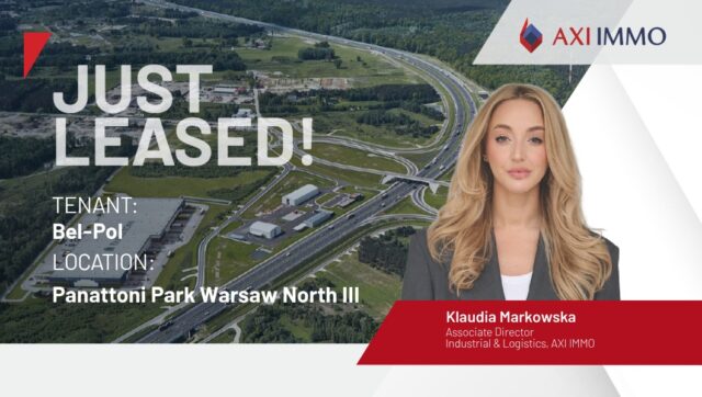 AXI IMMO advises Bel-Pol 5600 sqm warehouse lease Panattoni Park Warsaw North III, Poland, March 2026