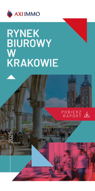 Pobierz raport Rynek Biurowy w Krakowie 2025, publikacja marzec 2026, AXI IMMO raport